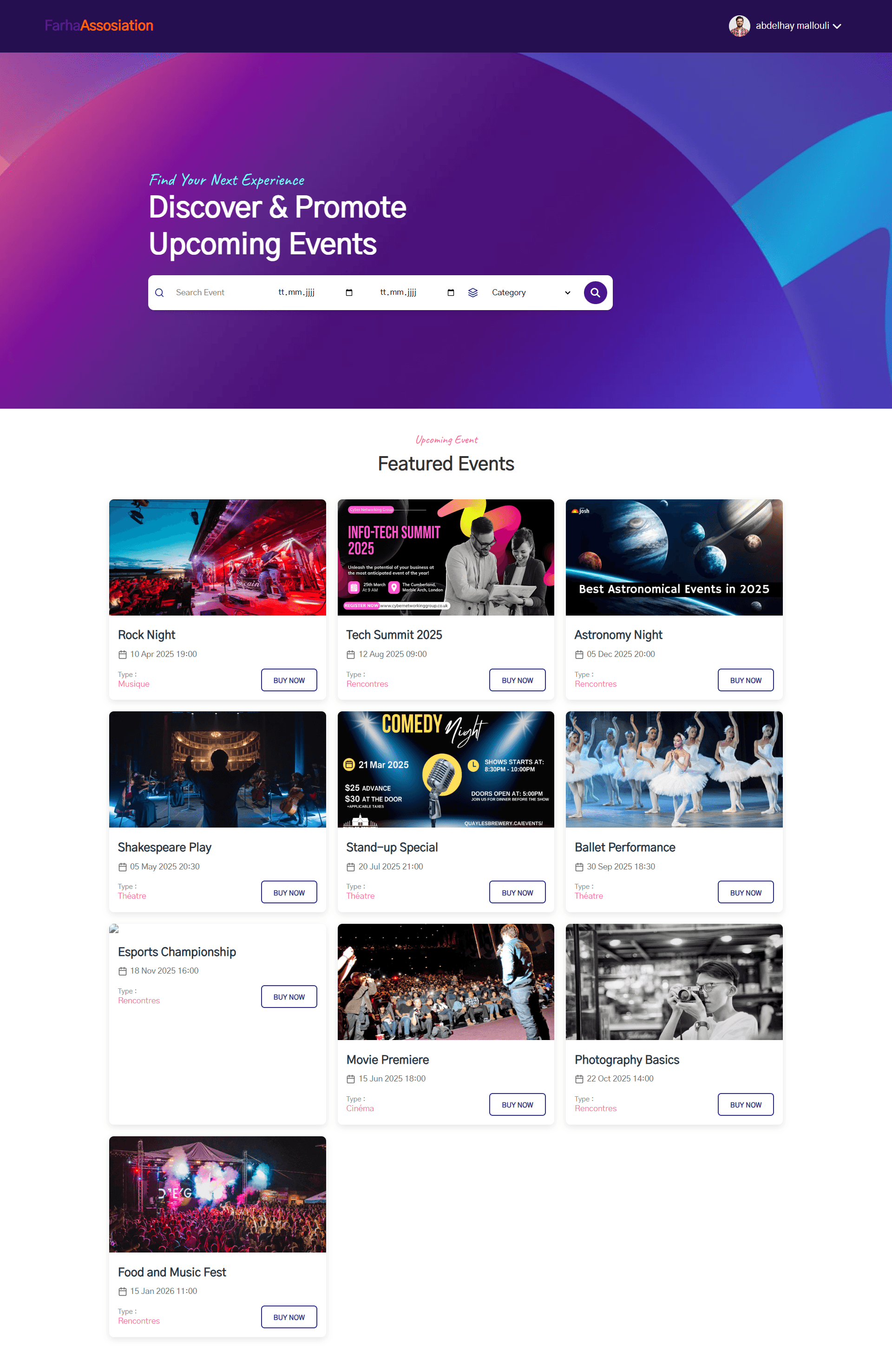 Farha Cultural Event Platform